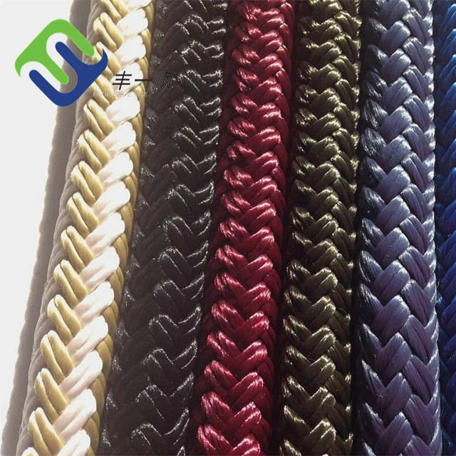 رنگ های متعدد 1/4 " - 1" دو بار رشته نایلون دوخته شده طناب بادبانی طناب قایق لنگر 7