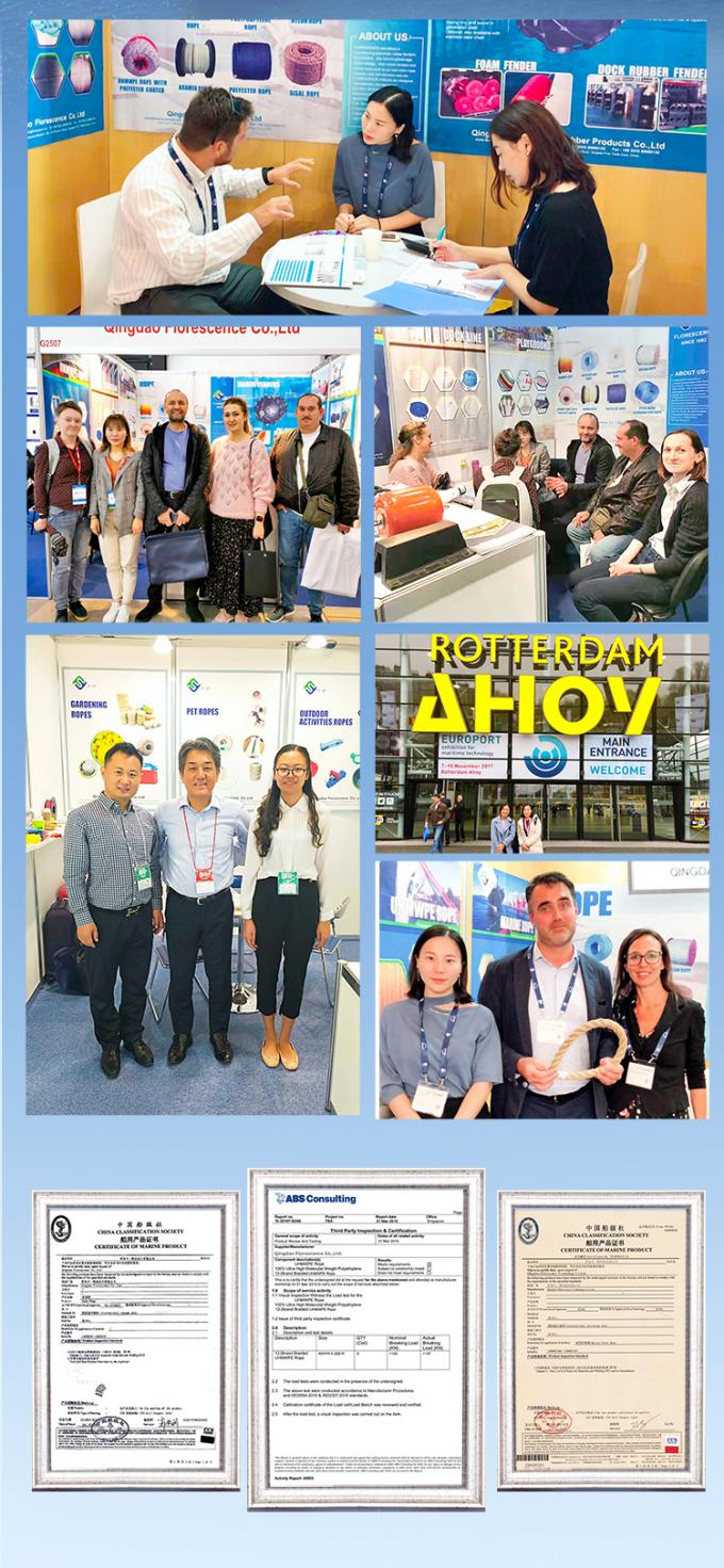 ABS تایید شده 12 رشته UHMWPE طناب با پوشش پلی استر دو برابر 32mmx500m 10