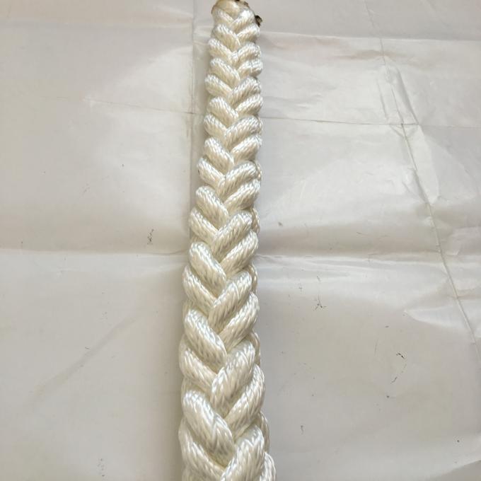 سفید 53mm 8 رشته پلی استر قایق هوزر قرار داده شده فیبر کشیدن لنگر قوی طناب برای استفاده دریایی 2
