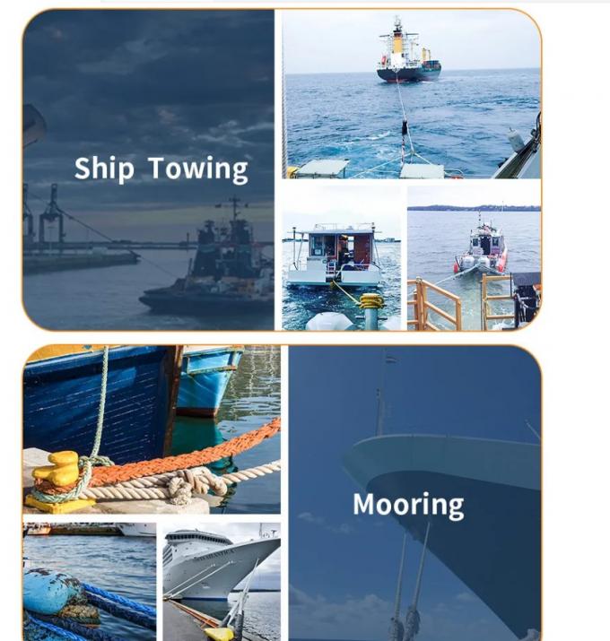 طناب پلی استر 8 رشته ای 40 میلی متری مقاوم در برابر اشعه ماوراء بنفش لنگرگاه دریایی 4