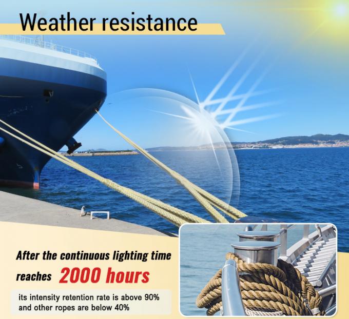 طناب سیم فیبر مصنوعی UHMWPE 12 رشته ای با قدرت بالا قطر 48 میلی متر برای کشتی های دریایی 1