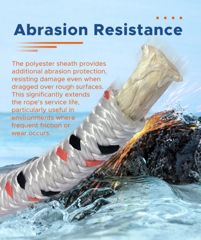 طناب دوگانه UHMWPE پوشه پلی استری 56mmx240m با حلقه چشم جفت 2