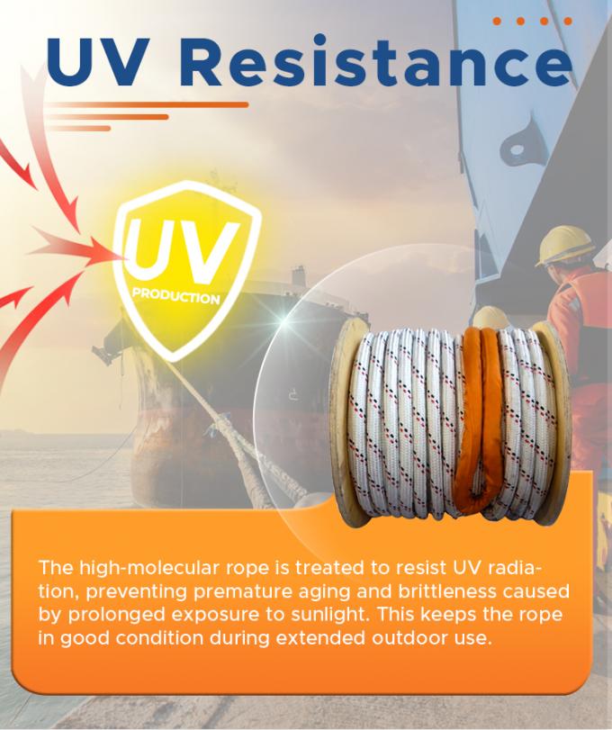 طناب دوگانه UHMWPE پوشه پلی استری 56mmx240m با حلقه چشم جفت 6