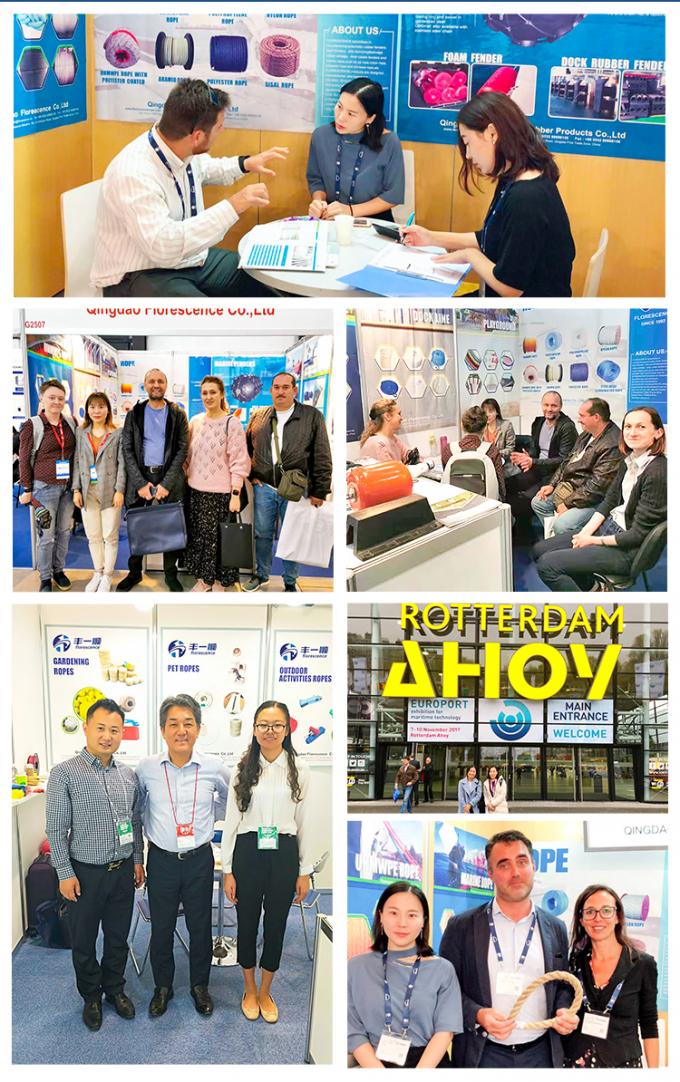 طناب دوگانه UHMWPE پوشه پلی استری 56mmx240m با حلقه چشم جفت 8