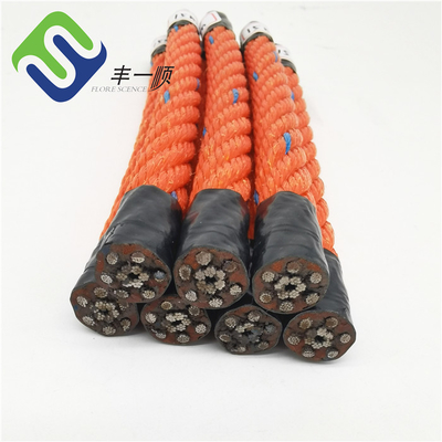 16mm سیم فولادی هسته Pp پیپلی پروپیلن ترکیب طناب برای صنعت ماهیگیری