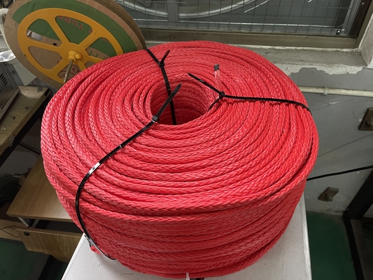 رنگ قرمز 12 رشته UHMWPE HMPE طناب لنگر 24mmx220m برای کشتی