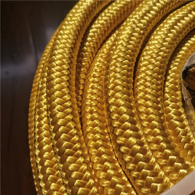 رنگ زرد دو بار تراشیده 10mmx200m UHMWPE با پوشش پلی استر