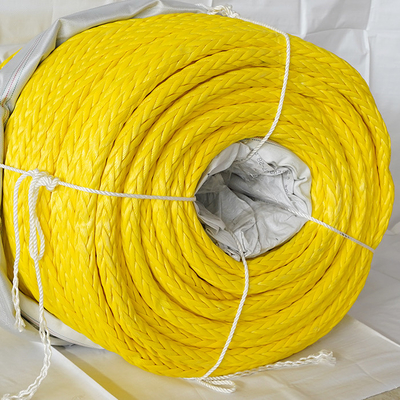 کار سنگین 44mm 96mm 100٪ 12 رشته Uhmwpe فیبر مصنوعی دریایی کشش طناب شناور