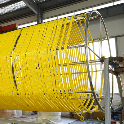 رنگ زرد 12 رشته UHMWPE طناب تراختگی با چشم تراختگی 26mmx250m