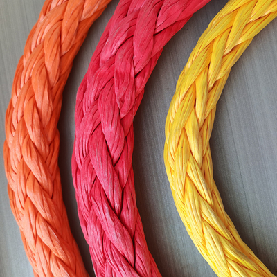 کار سنگین 44mm 96mm 100٪ 12 رشته Uhmwpe فیبر مصنوعی دریایی کشش طناب شناور
