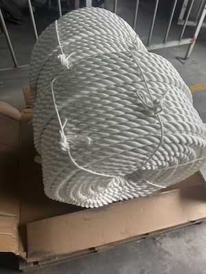 طناب پلی استری 12 میلی متری رنگ سفید 3 رشته ای برای لنچ لنگر دستی