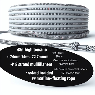 طناب لنگر انداختن دریایی 8 رشته ای PP 30mm-120mm پلی پروپیلن شناور