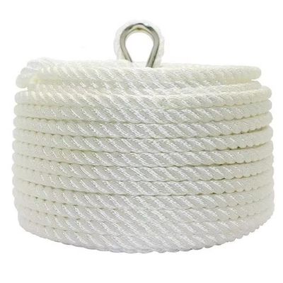 12mm White 3-Strand Polyester Rope for Marine Manual Anchor Winch