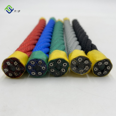 طناب ترکیبی پلی استر پیچ خورده 6*8 FC 16 میلی متری 6 رشته با هسته فلزی