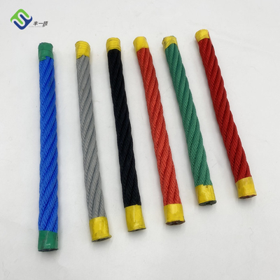 طناب ترکیبی پلی استر پیچ خورده 6*8 FC 16 میلی متری 6 رشته با هسته فلزی