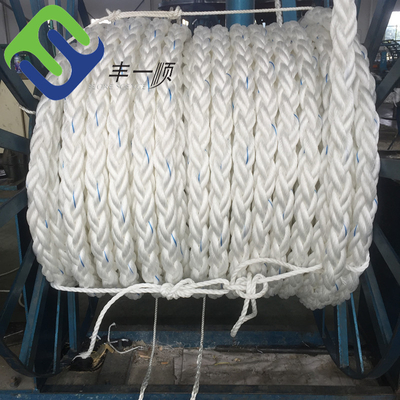 طناب لنگر دریایی 8 رشته تراختگی PP Fiber Rope 32-88mm برای کشتی