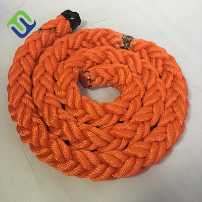 8 رشته های دریایی پلی استر کابل تراشیده برای لنگر انداختن کشتی 56mm*220m Polyester Rope