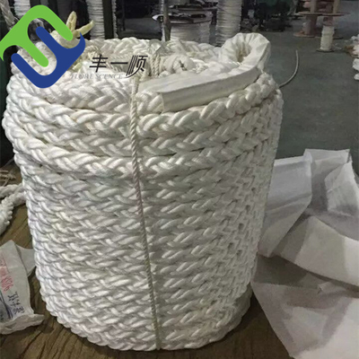 طناب پلی استر سفید 8 رشته ای 25 میلی متری - 160 میلی متری بکسل پهلوگیری برای قایق